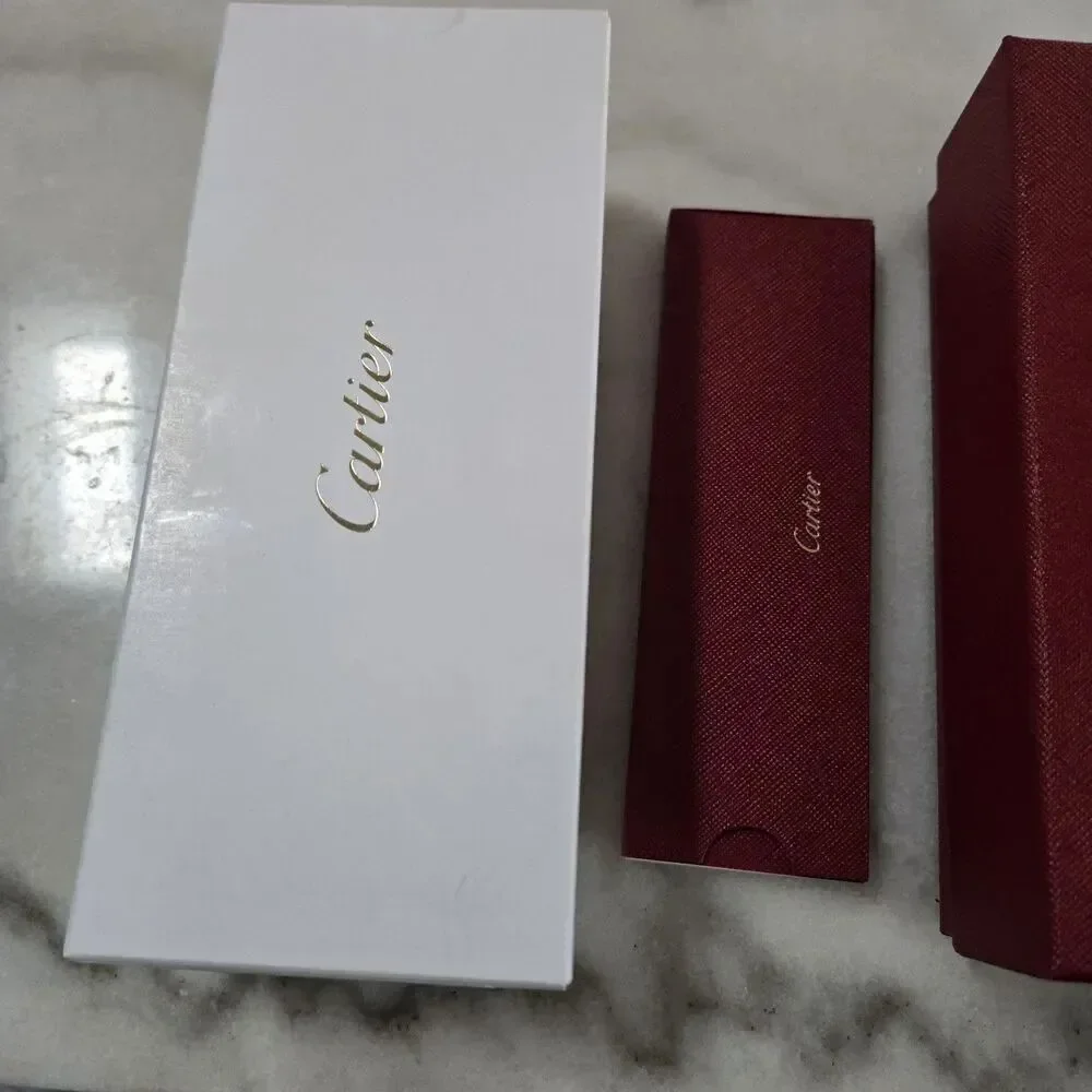 Cartier Round Sunglasses Eyewear Signature C de Cartier CT0156S Gold Auth w/Case